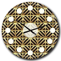 Designart 'Golden Luxury Metallic Geometrics Xiv Mid-Century Modern Wall Clock