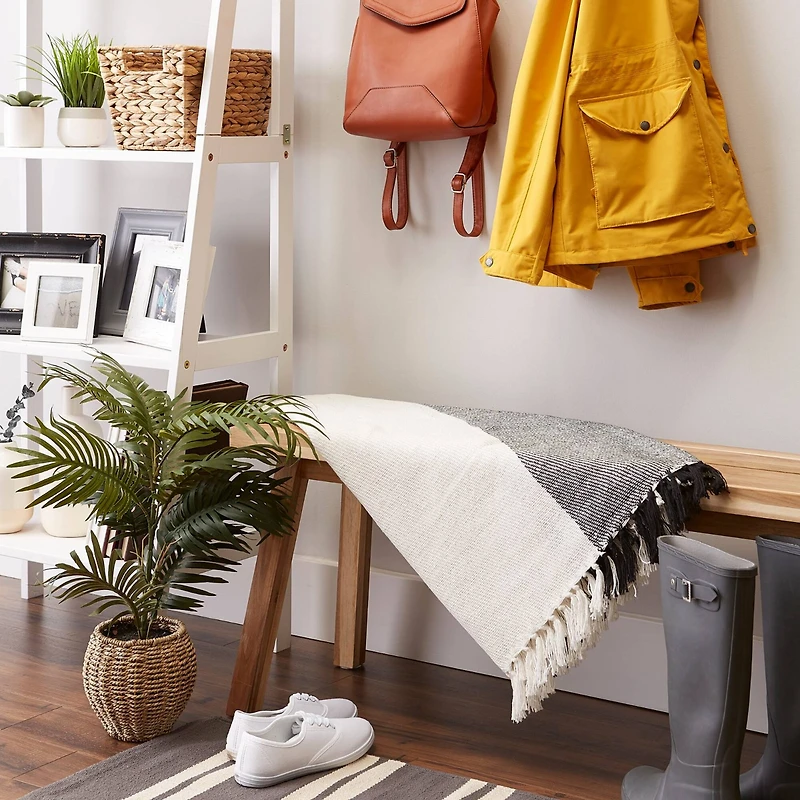 DII® Black Four Square Woven Throw