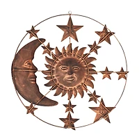 Brown Sun & Moon Rustic Metal Wall Decor