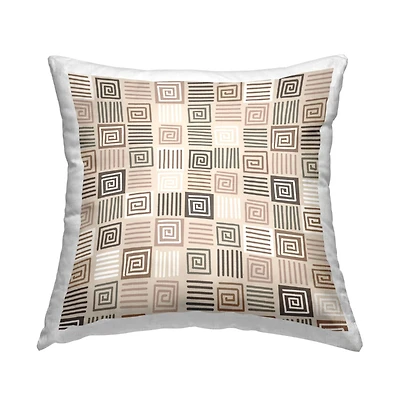 Stupell Industries Modern Boho Square Spiral Pattern Throw Pillow, 18" x 18"