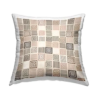 Stupell Industries Modern Boho Square Spiral Pattern Throw Pillow, 18" x 18"