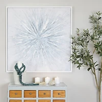White Wood Glam Framed Abstract Wall Art 39" x 39" x 2"