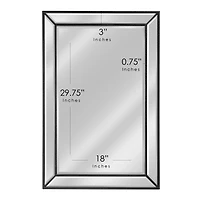 Head West Black Metro Beaded Glass Framed Vanity Mirror - 36" x 24"