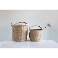Hello Honey® Handwoven Seagrass Baskets with Handles Set