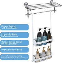 NEX™ 12" White Over Shower Head Shower Caddy