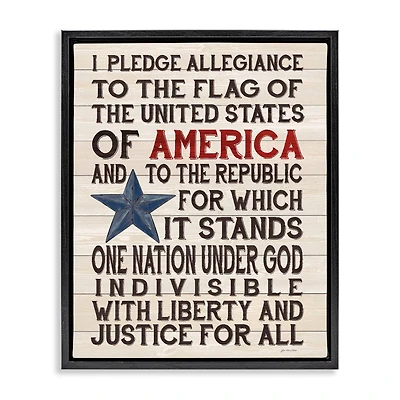 Stupell Industries Pledge of Allegiance Patriotic Floater Framed Art