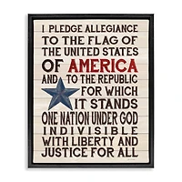 Stupell Industries Pledge of Allegiance Patriotic Floater Framed Art
