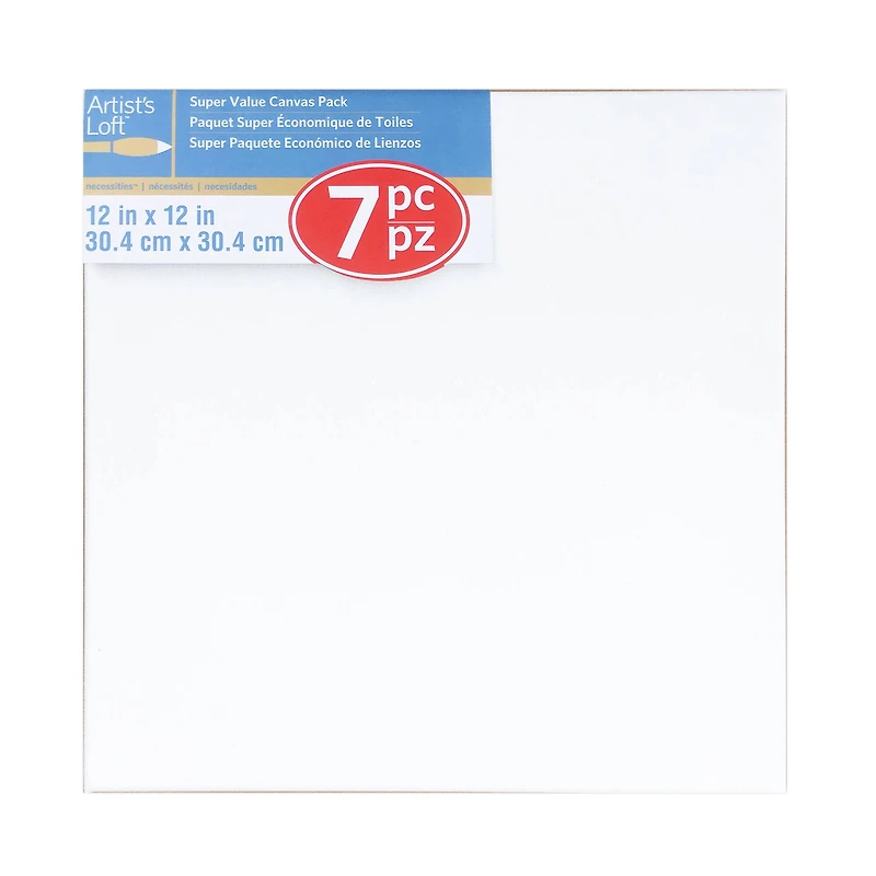 4 Packs: 7 ct. (28 total) 12" x 12" Super Value Canvas by Artist's Loft®