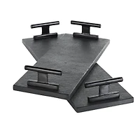 Black Marble Slim Textured Living Room Décor Tray with Rod Handles, 2ct.