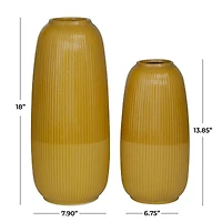 CosmoLiving by Cosmopolitan Yellow Ceramic Modern Vase Set