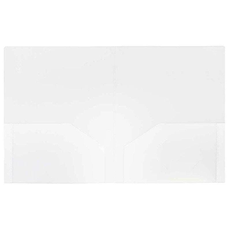 JAM Paper 9.5" x 11.5" Clear Heavy Duty Plastic 2-Pocket Presentation Folders, 6ct.