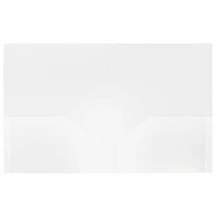 JAM Paper 9.5" x 11.5" Clear Heavy Duty Plastic 2-Pocket Presentation Folders, 6ct.