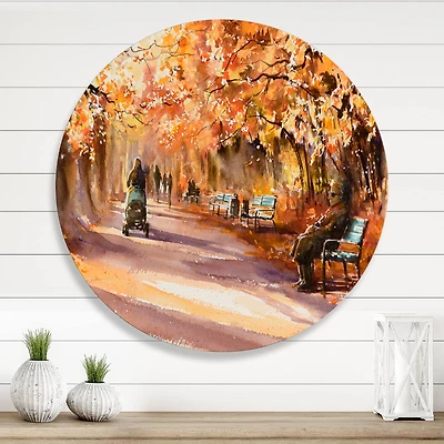 Designart - Road In The Park In Sunny Autumn Day