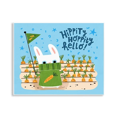 Stupell Industries Hippity Hoppity Hello Bunny Wall Plaque Art