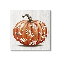 Stupell Industries Orange Fall Botanical Pumpkin Canvas Wall Art