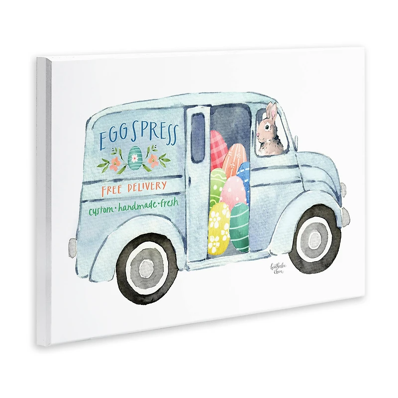 Stupell Industries Patterned Easter Eggs Truck Holiday Bunny Painting Wall Plaque Art