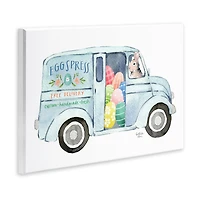 Stupell Industries Patterned Easter Eggs Truck Holiday Bunny Painting Wall Plaque Art