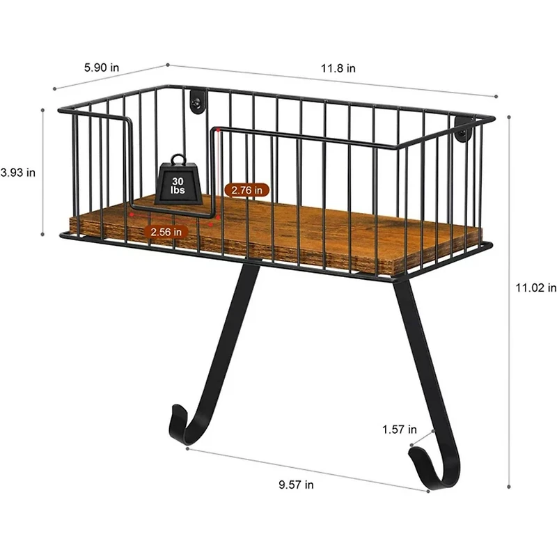 NEX™ Wall-Mounted Y-Leg Ironing Board Hanger with Storage Basket