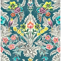 NuWallpaper Summer Love Teal Peel & Stick Wallpaper