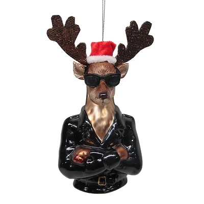 5" Cool Reindeer Glass Ornament by Ashland®