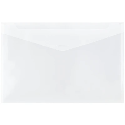 JAM Paper 12" x 18" Clear Plastic Tuck Flap Closure Envelopes, 12ct.