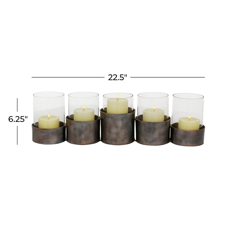 23" Black Iron Modern Candlestick Holder