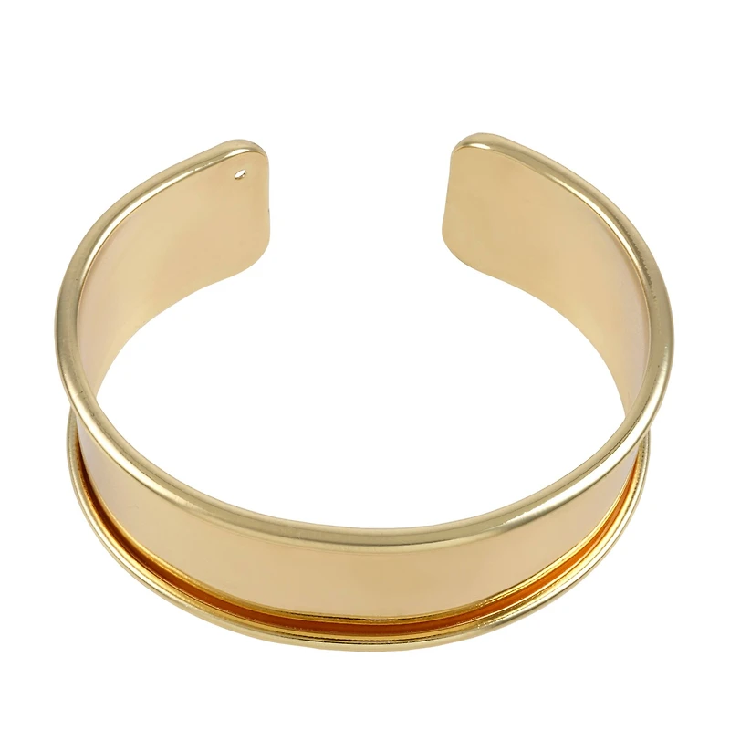 Gold Cuff Bracelet with Inlay by Bead Landing™