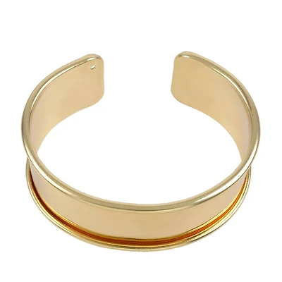 Gold Cuff Bracelet with Inlay by Bead Landing™