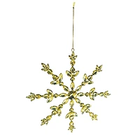 Hello Honey® 10" Gold Handmade Acrylic Jewel & Metal Snowflake Ornament