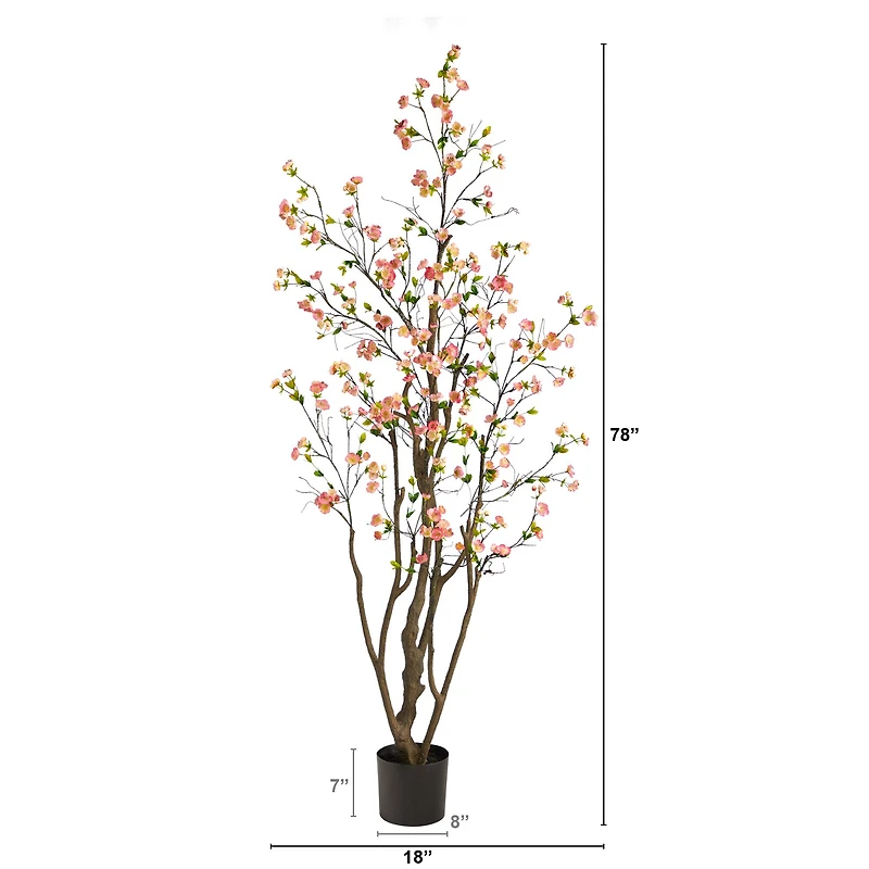 6.5ft. Potted Pink Cherry Blossom Artificial Tree