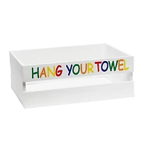 Elegant Designs White Wash Kids Towel Holder