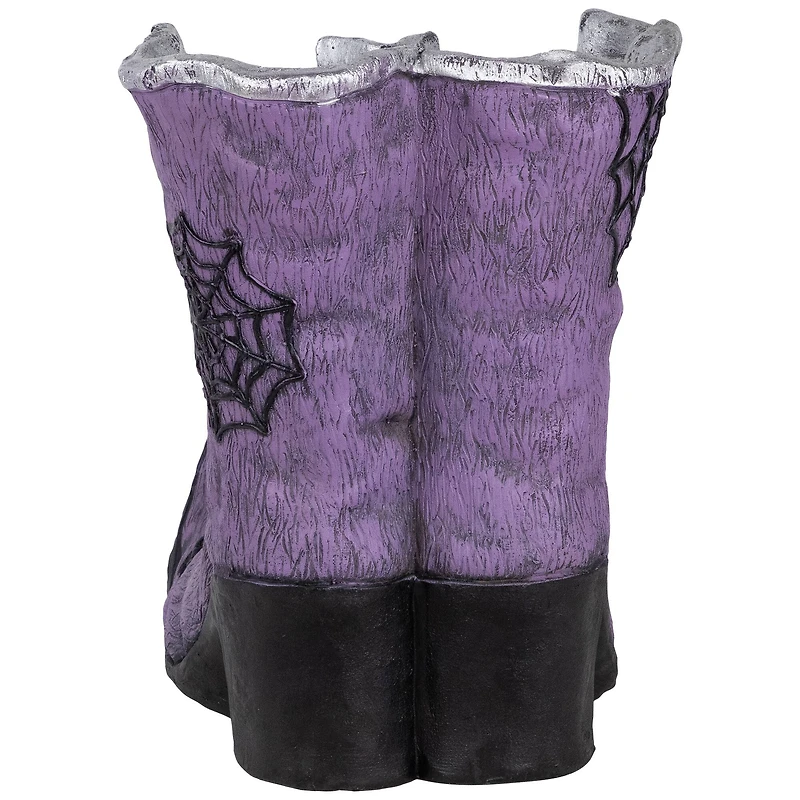 15" Purple Witch's Boots Ceramic Halloween Decoration