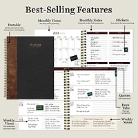 TF Publishing 2024 - 2025 Bound Black Medium Spiral Planner