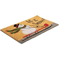 30" Let it Snow Natural Coir Rectangular Christmas Doormat