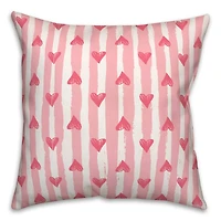 Heart Stripe Pattern 18" x 18" Indoor / Outdoor Pillow