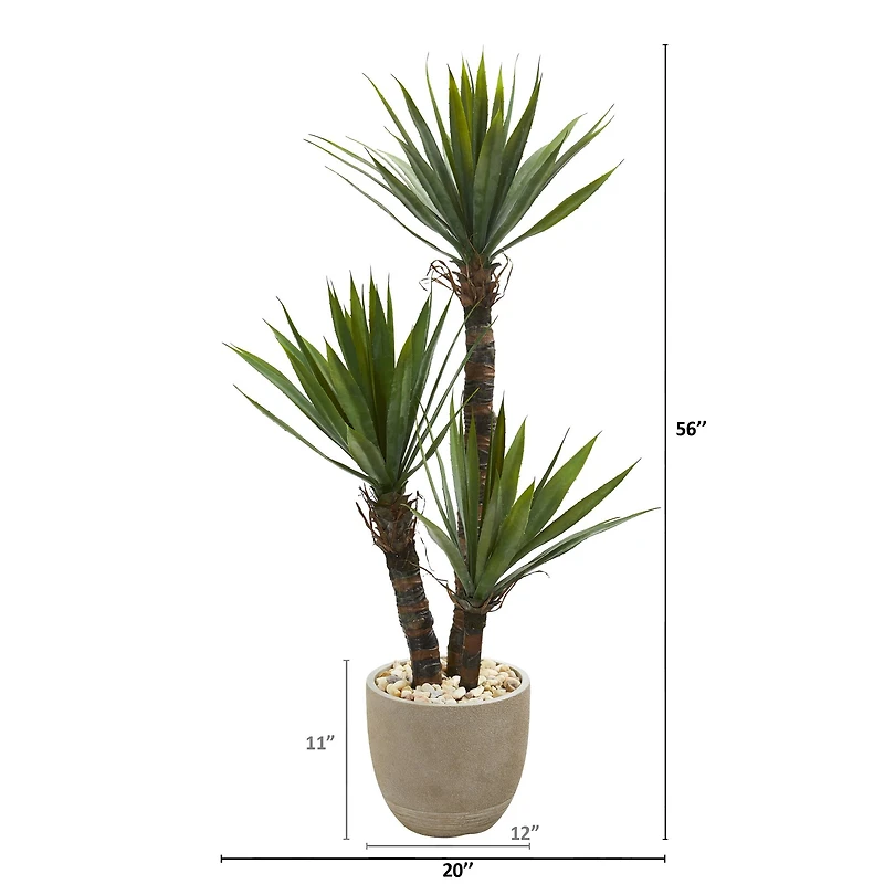 4.5ft. Yucca Tree in Sandstone Planter