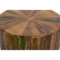 18" Brown Reclaimed Wood Rustic Accent Table