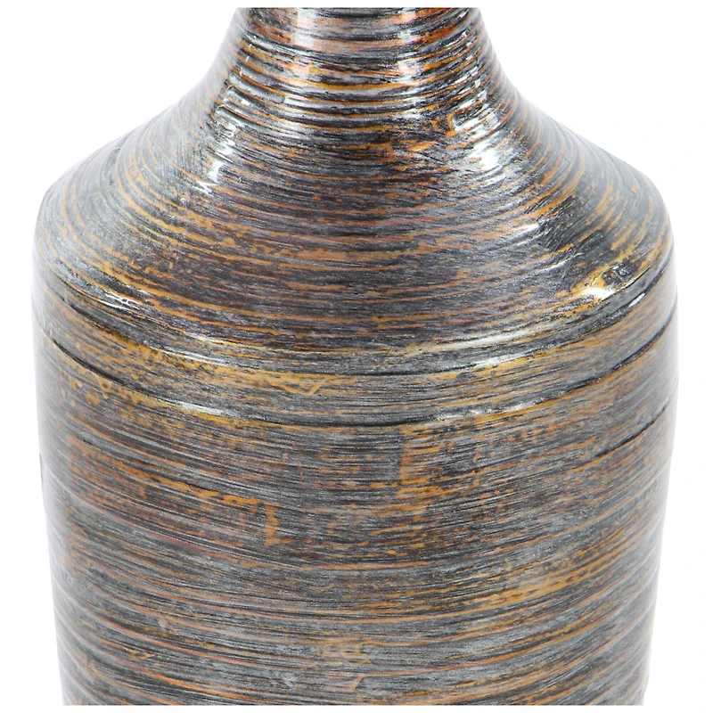 Dark Brown Bamboo Traditional Vase
