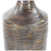 Dark Brown Bamboo Traditional Vase