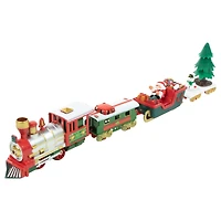 31pc Battery Operated Lighted and Animated Christmas Tree Train Set with Sound