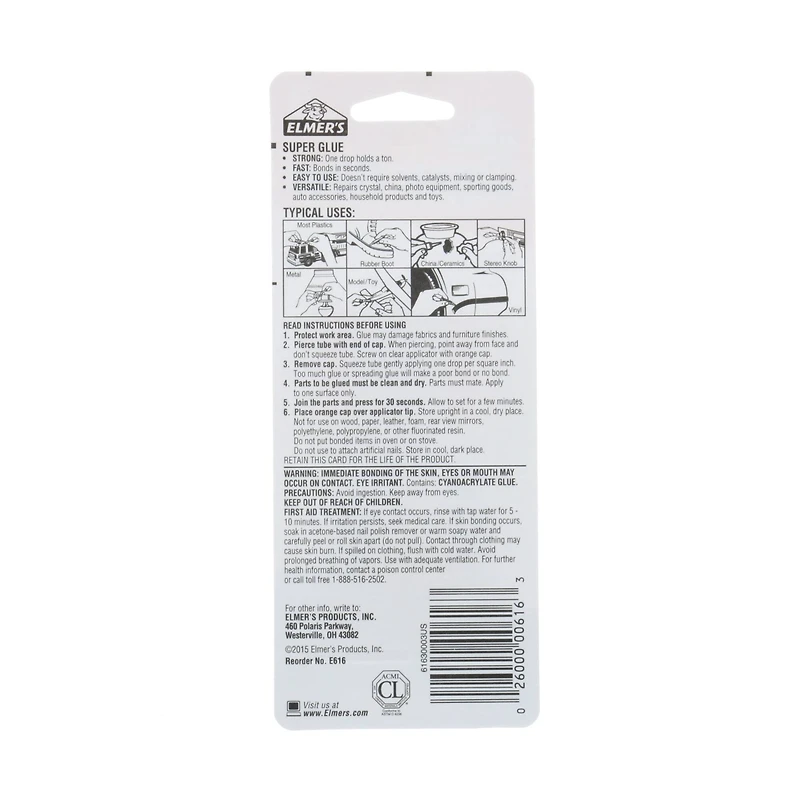 24 Packs: 3 ct. (72 total) Elmer's® Super Glue