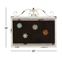 22" White Metal Farmhouse Hanging Magnet Board