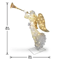 48" Crystal Angel Decoration, Clear Mini LED Lights