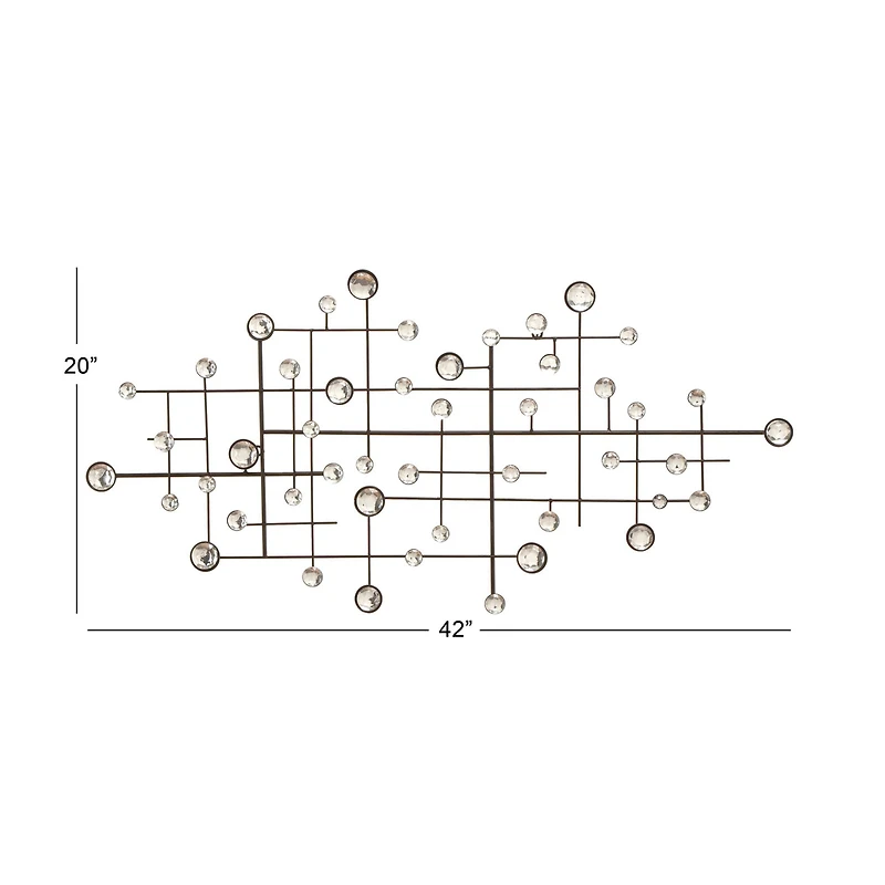 42" Silver Glam Abstract Metal Wall Décor