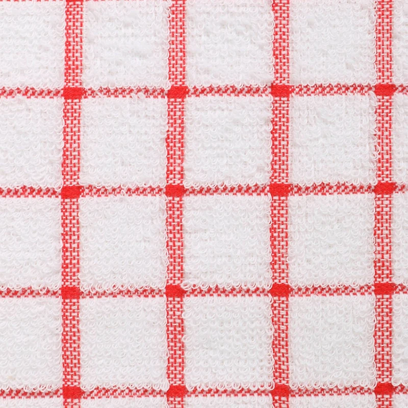 DII® Red & White Windowpane Terry Dishcloths, 6ct.