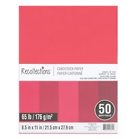 12 Packs: 50 ct. (600 total) Shades of Red 8.5" x 11" Cardstock Paper by Recollections™