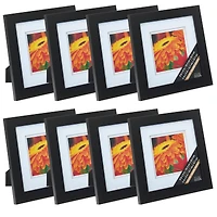 8 Pack: Black 5" x  5" Gallery Frame with Double Mat by Studio Décor®