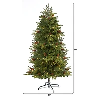 5.5ft. Pre-Lit Yukon Mountain Fir Artificial Christmas Tree, Clear Lights
