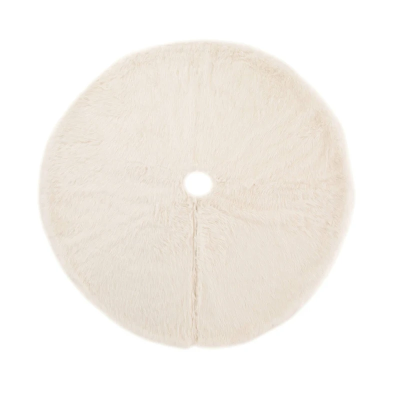 Glitzhome® 48" White Plush Christmas Tree Skirt