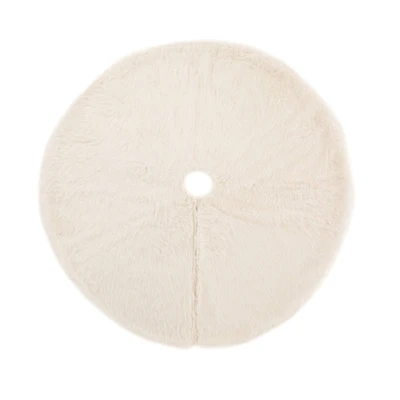Glitzhome® 48" White Plush Christmas Tree Skirt